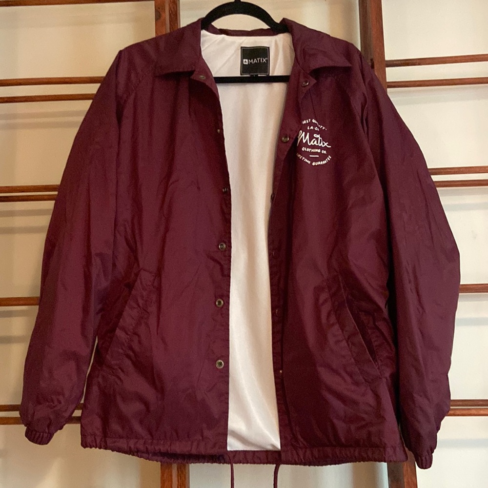 Matix Mens Size SM Maroon Rain Jacket/Wind Breaker